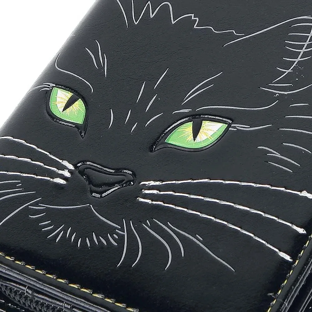 Women's Casual Black PU Purse 18.5cm Animal Print Card Coin Slots